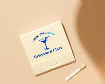 Custom Matchbooks, Modern Nostalgic Wedding Favor | Foil Stamped Cardstock | 30 Strike