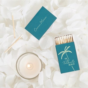 Tropical Palm Tree Matchbox Wedding Favor Matches Wedding - Etsy