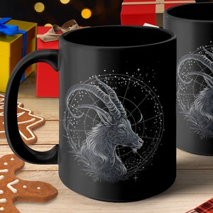 Steinbock Tasse, Boho Steinbock Tasse, Sternzeichen Tasse, Sternzeichen Geschenk, Steinbock Symbol, Geschenk Dezember, Januar Geburtstag, 2 Größen