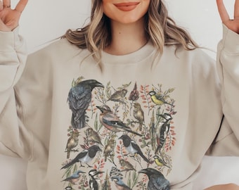 BOHO BIRD Crewneck Sweatshirt, Bird Lover, Bird Nerd Shirt, Naturecore Sweatshirt, Cottagecore, Birder, Nature Lover, Gift for Birdwatcher