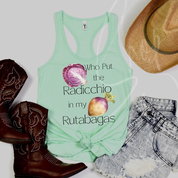 Funny Gardening tank top, Humorous Vegetable Tank, Trendy Vegan Apparel, Rutabaga shirt, Unique Vegan Gift, veggie tank, gift for gardener