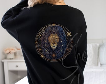 Sudadera de cuello redondo Leo, sudadera de cuello redondo del zodiaco Leo, regalo del signo del zodiaco, regalo del signo Leo, camiseta de astrología, regalo de cumpleaños de julio y agosto, camiseta boho leo