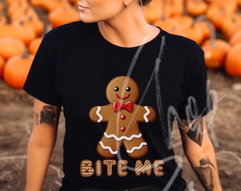 Bite Me Gingerbread Man, Funny Halloween Costume, Lazy Costume, funny Instant Costume, gag gift, Christmas Party, White Elephant gift, baker
