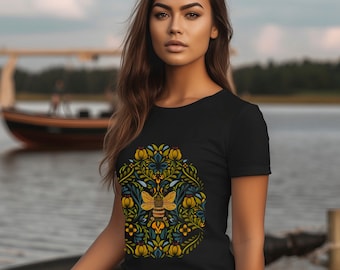 Folk Art Shirt, Be Cottagecore Shirt, Folk Art Boho Shirt, Naturecore shirt, folk art flower shirt, Gift for Mom, nature lover gift, scandi
