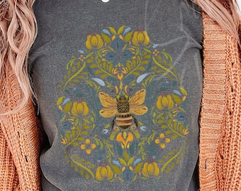 Folk Art Shirt, Be Cottagecore Shirt, Folk Art Boho Shirt, Comfort Colors ®, Naturecore shirt,  folk art flower shirt, nature lover, scandi