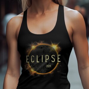 2024 Solar Eclipse Graphic Tank top, Celestial Event Tank top, Totality tank, total solar eclipse souvenir tank top, commemorative eclipse image 5