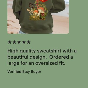 Mushroom Wildflower Hoodie, Cottagecore Sweatshirt, Mushroom Sweatshirt, naturecore shirt, Mushroom hoodie, Mushroom Floral, Nature lover image 5