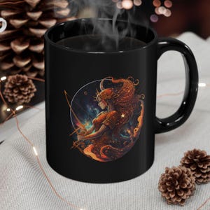 Jägerin Becher, Kat inspiriert, Bogenschütze Becher, Schütze Becher, Bogenschießen, Bogenjäger, Schütze Geschenk, Kaffeebecher, 11 Unzen, perfektes Geburtstagsgeschenk Becher
