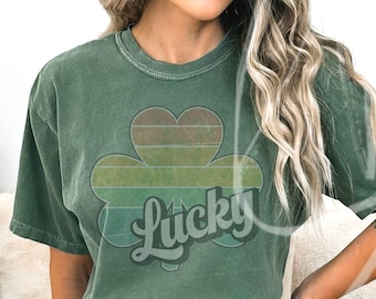 St PATRICKS SHIRT, St Patricks day retro look shirt, Lucky shirt, st paddys, st patricks day shirt, st patricks lucky, Comfort Colors luck