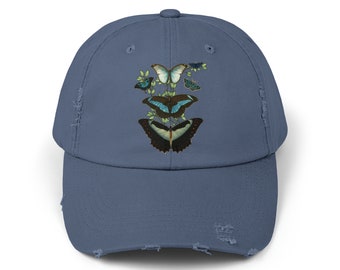 Sombrero de mariposa, sombrero para amantes de las mariposas, Cottagecore, sombrero naturecore, regalo para mamá, sombrero de jardín, sombrero de mariposa boho desgastado, regalo para mejor amigo