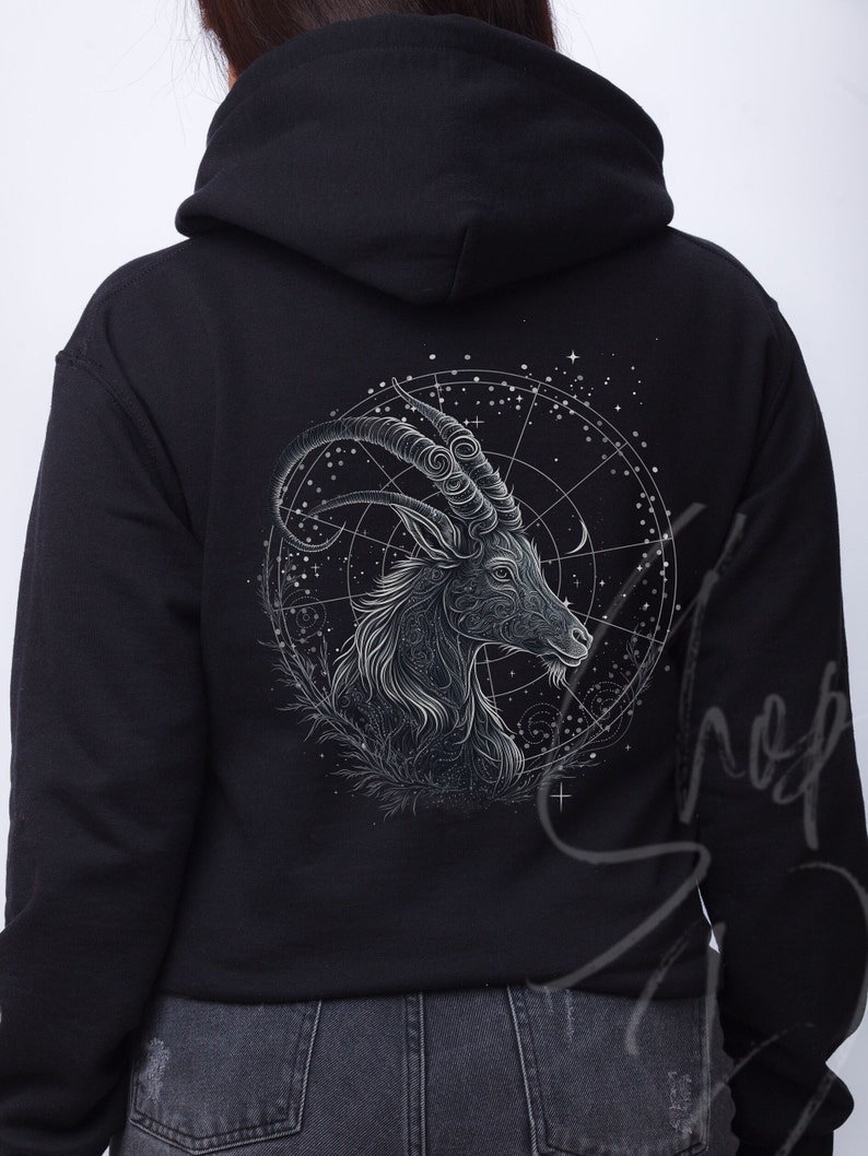 Capricorn Shirt, Capricorn Hoodie, Star Shirt, Zodiac Astrology Hoodie, Zodiac Sign Birthday Gift, Boho Capricorn, December,January Birthday image 2