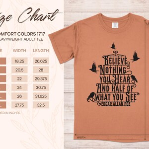 Poe Quote Shirt, creepy raven shirt, poe quote halloween shirt, Comfort Colors ® halloween, creepy crow shirt, great goth gift, poe raven t image 3