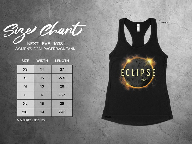 2024 Solar Eclipse Graphic Tank top, Celestial Event Tank top, Totality tank, total solar eclipse souvenir tank top, commemorative eclipse image 4