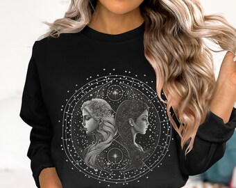 Moletom Gemini, Moletom com o Signo de Gêmeos, Moletom do Signo do Zodíaco, Camiseta do Zodíaco, Camiseta de Gêmeos, Aniversário em maio, Camiseta boho de Gêmeos, Presente de junho