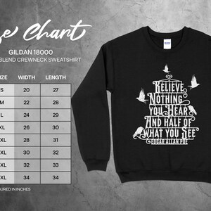 Raven sweatshirt, Poe quote raven shirt, halloween shirt, halloween, creepy crow shirt, great gift for goth, poe raven shirt, crewneck image 4