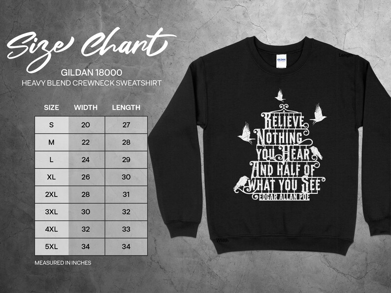 Raven sweatshirt, Poe quote raven shirt, halloween shirt, halloween, creepy crow shirt, great gift for goth, poe raven shirt, crewneck image 4
