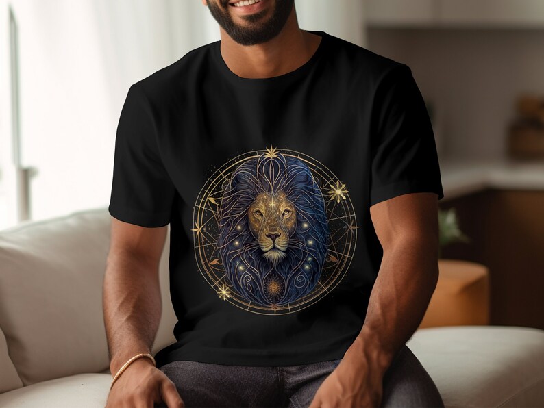 Leo Shirt, Leo Sign tshirt, Leo Zodiac tee, Leo sign shirt, cool leo boho shirt, Leo star sign shirt, July Birthday, August, gift for leo image 2