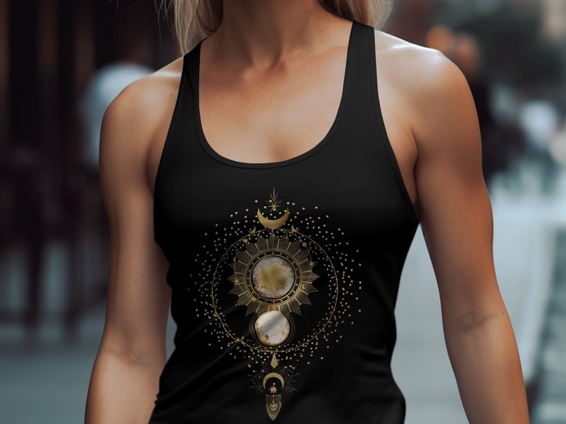Himmlisches Shirt, Planeten Shirt, mystisches Shirt, Astrologie Shirt, Gothic himmlisches Shirt, mystisches Geschenk, Halloween Shirt, himmlisches Shirt Bild 4