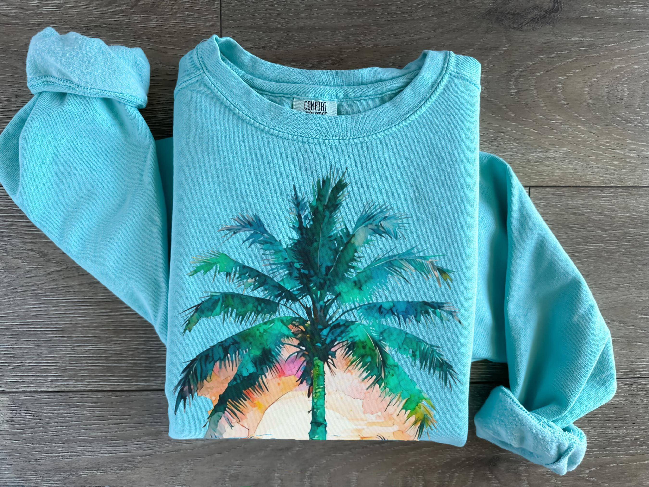Palm Tree Sweatshirt - Etsy