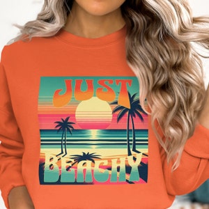 Retro Sunset Beach Sweatshirt, Sunset Beach Crewneck Sweatshirt, Retro Ocean Sunset Sweatshirt, Sunset Beach Crewneck, Sunset Pullover