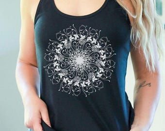 Mandala Shirt, Boho Shirt, Mandala tank top, New Age tank, Boho tank, Hippie tank top, original design, yoga tank top, mandala racerback