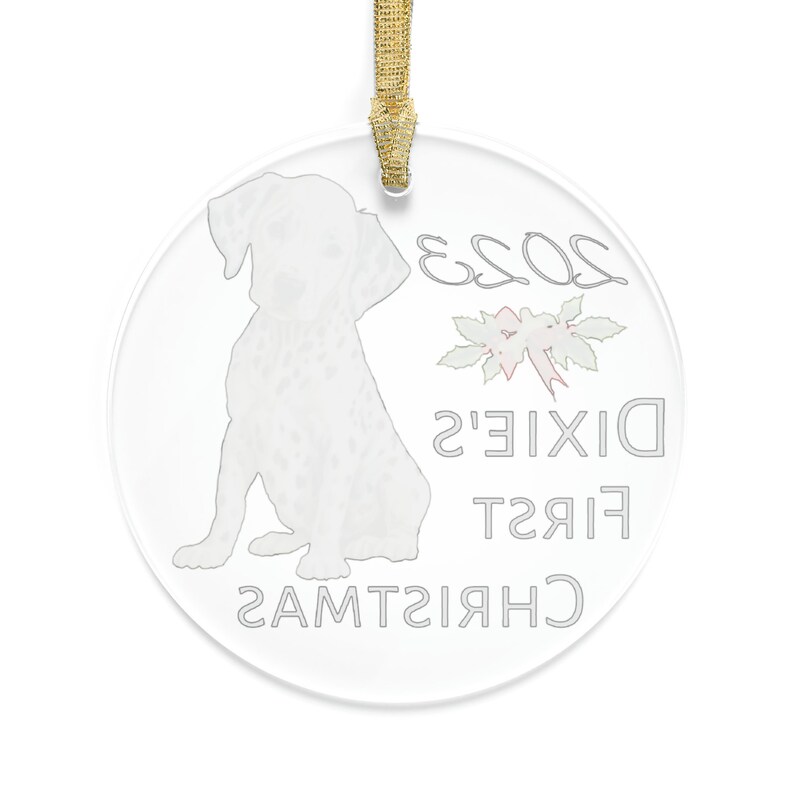 Personalized Dalmation Dog First Christmas Ornament, Dog First