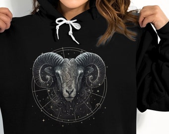 Sweat-shirt Bélier, sweat à capuche Bélier, cadeau Bélier, astrologie Bélier, sweat à capuche zodiaque Bélier, chemise signe astrologique Bélier, zodiaque moderne Bélier, cadeau pour Bélier