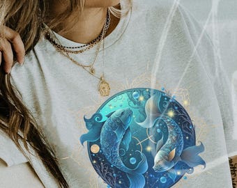 Camiseta de Piscis, Camiseta del signo Piscis, Camiseta de Piscis, Regalo de cumpleaños de febrero o marzo, Regalo del signo zodiacal, Camiseta del signo zodiacal Piscis, Camiseta de regalo de Piscis