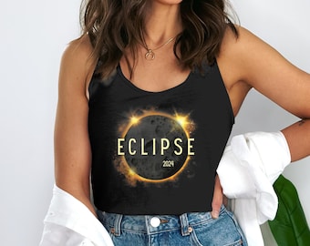 2024 Solar Eclipse Graphic Tank top, Celestial Event Tank top, Totality tank, total solar eclipse souvenir tank top, commemorative eclipse