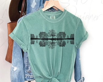 Reflection Shirt, Tree Shirt, naturecore shirt, Minimalist NATURE Shirt, Comfort Colors Shirt, Nature Lover shirt, forestcore, 100% cotton