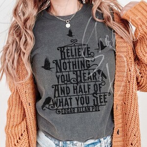 Poe Quote Shirt, creepy raven shirt, poe quote halloween shirt, Comfort Colors ® halloween, creepy crow shirt, great goth gift, poe raven t Pepper