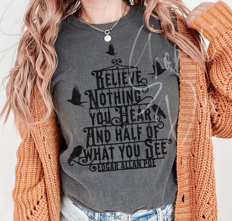 Poe Quote Shirt, creepy raven shirt, poe quote halloween shirt, Comfort Colors ® halloween, creepy crow shirt, great goth gift, poe raven t Pepper