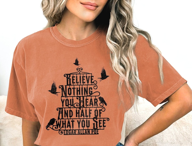 Poe Quote Shirt, creepy raven shirt, poe quote halloween shirt, Comfort Colors ® halloween, creepy crow shirt, great goth gift, poe raven t Yam