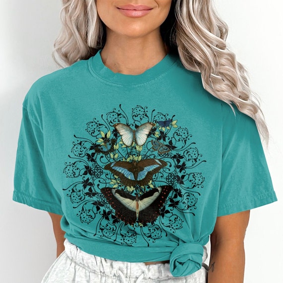 Butterfly shirt, naturecore shirt, boho butterfly shirt, mandala shirt, Comfort Colors shirt, nature lover tshirt, Mom gift, gift for her
