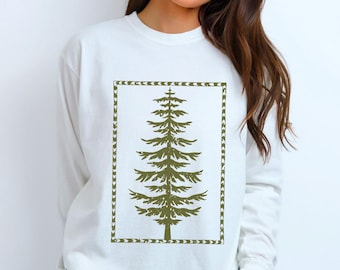 Baum Shirt, Langarm Comfort Farben T-Shirt, Wintercore minimalistisches Tshirt, Naturliebhaber Geschenk, naturecore Langarmshirt, Waldkern
