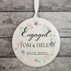 Engaged Ornament Keepsake - Personalized Wedding Gift - Our First Christmas in our New Home - Comes w/ Free Gift Box for Easy Gift Wrapping