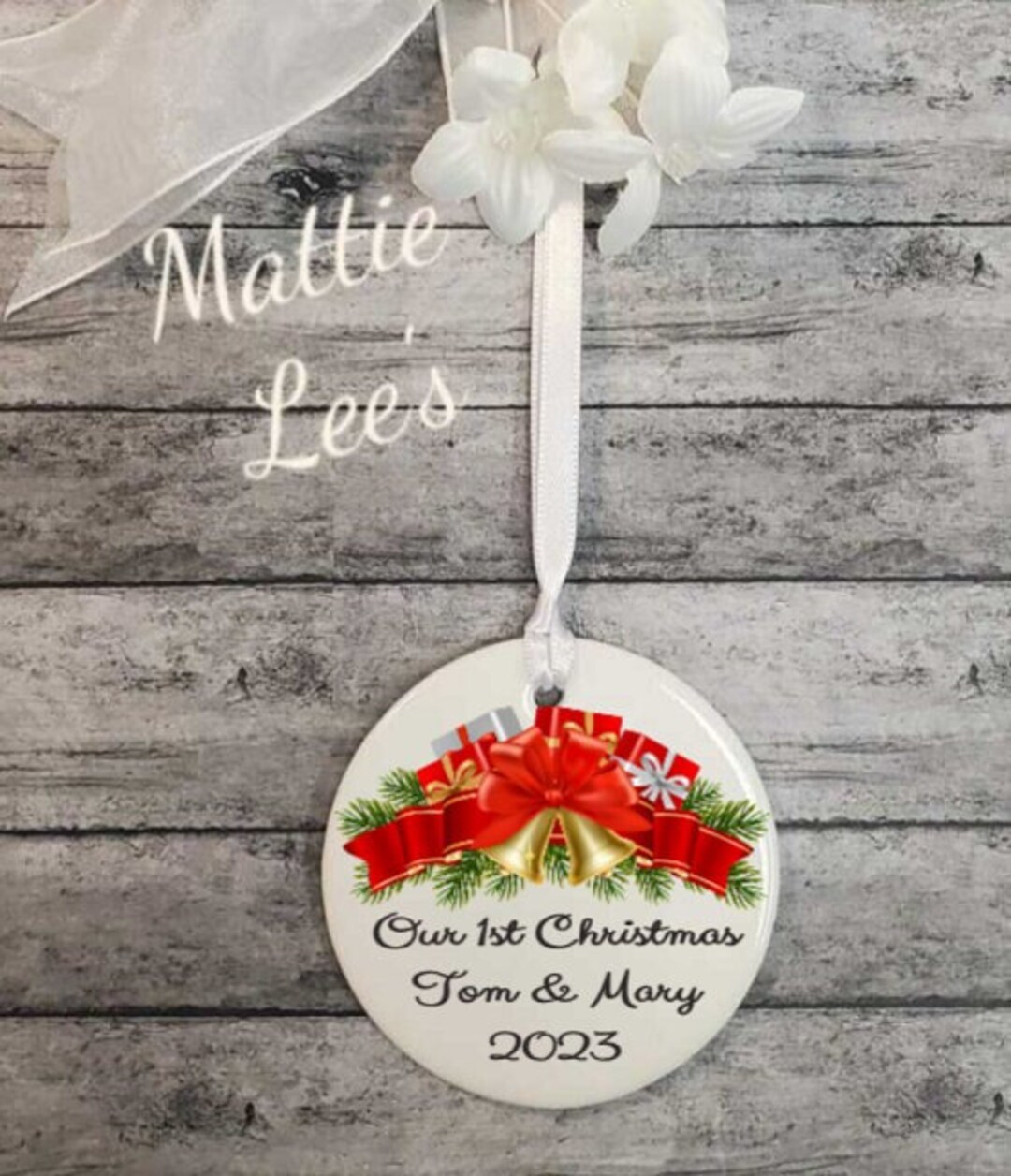Personalized. Married Ornament, Our 1st Christmas, Calendar Year