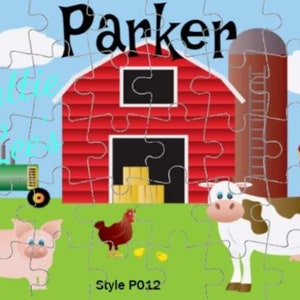 Farm Name Puzzle - Custom Puzzle - Personalized Puzzle. Farm Theme. 48 or 120 Pieces. 2 Sizes available. Approx.  Easter Basket. Add Name