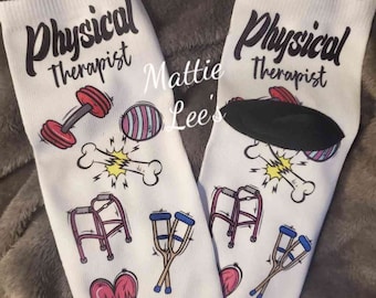 Physical Therapist Socks - Ankle Socks - Physical Therapy - PT - Medical Office - Office Manager - Dr. RN. Gift for PT
