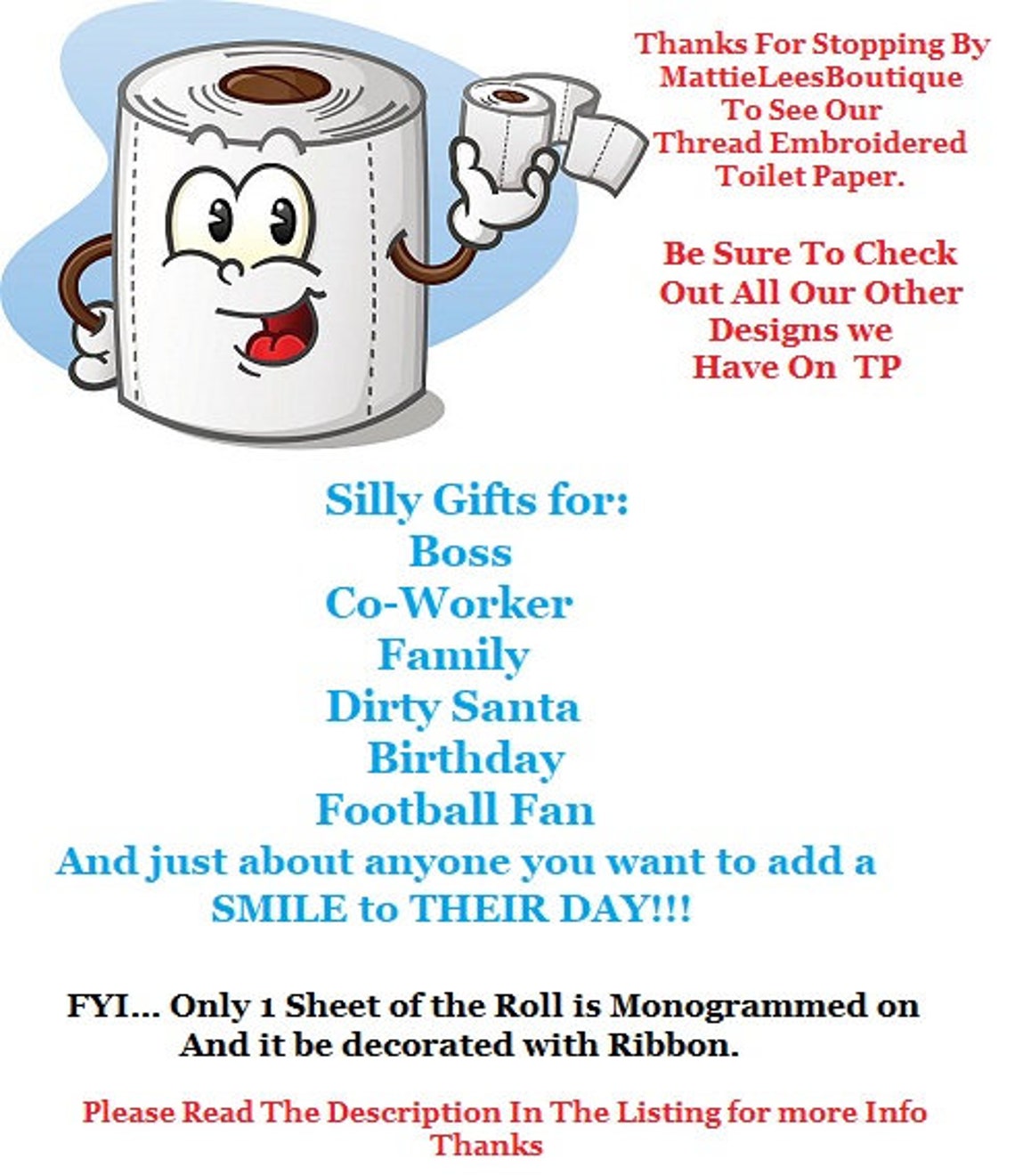 Monogrammed Nurse Toilet Paper Gag Gift Dirty Santa Etsy