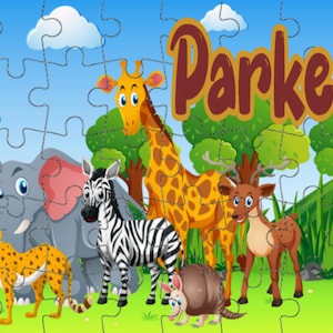 Zoo Name Puzzle - Custom Puzzle - Personalized Puzzle. Zoo Theme. 48 or 120 Pieces. Pick 1