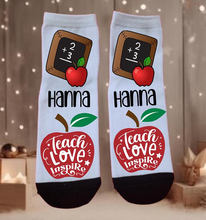 Personalized Teacher Socks. Adult Dress Ankle Socks
