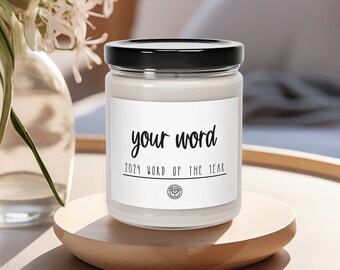 Custom Word Candle, Personalized Candle, Word of the Year, New Year Gift, WOTY Candle, Custom Candle