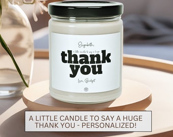 Thank You Candle, A Little Candle to Say a Huge Thank you, Personalized  Friendship Gift, Thank you teacher, bridesmaids, nurse appreciation