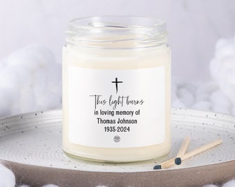 Personalized Sympathy Candle, Custom Condolence Gifts, Memorial Celebration of Life Candle, Bereavement Gift, In Loving Memory, Remembrance