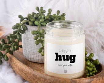 Send a hug Candle, Personalized Condolence Gifts, Memorial Celebration of Life Candle, Bereavement Gift, In Loving Memory,  Friendship Gift