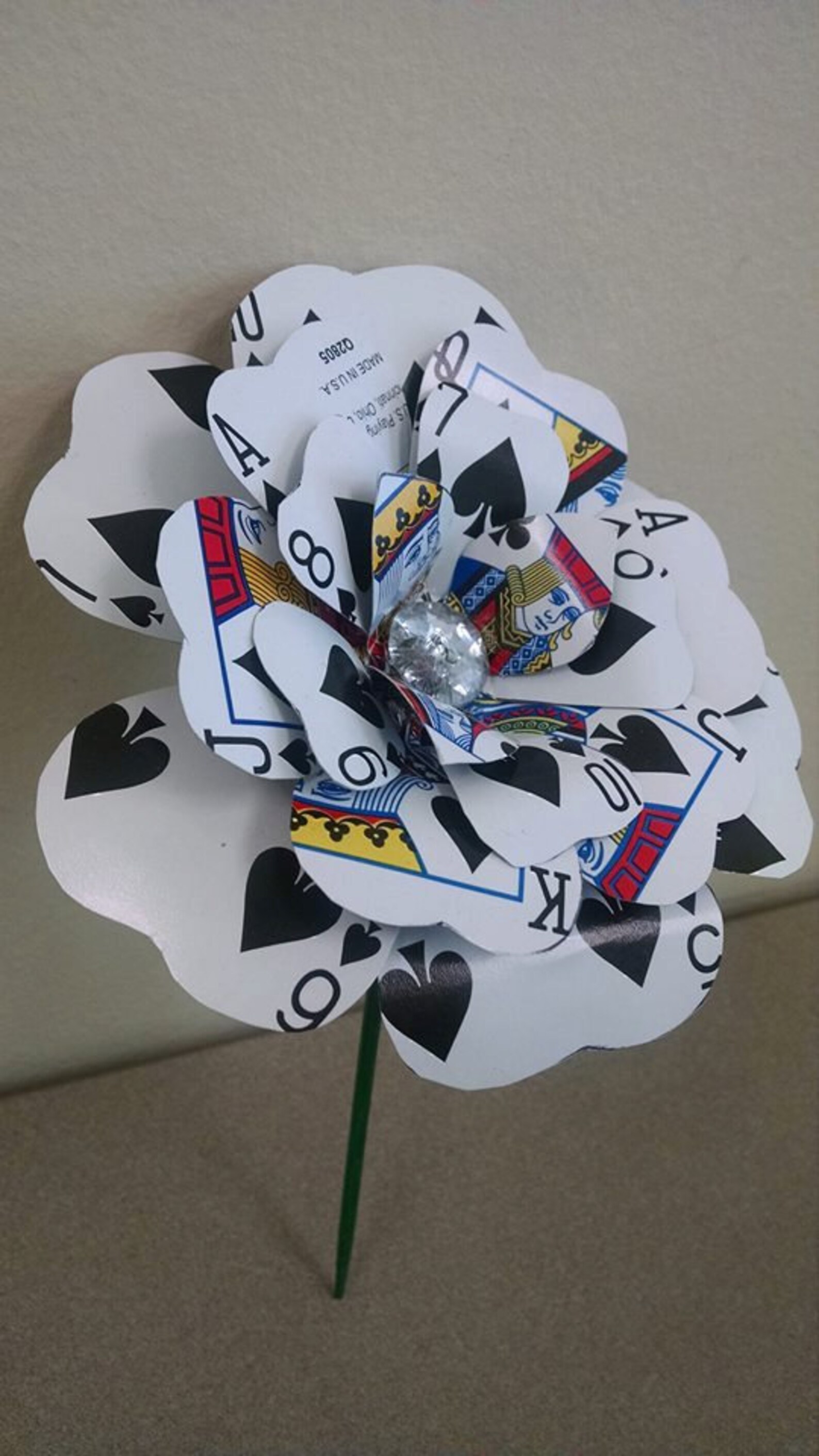 Single Playing Card Flower Etsy