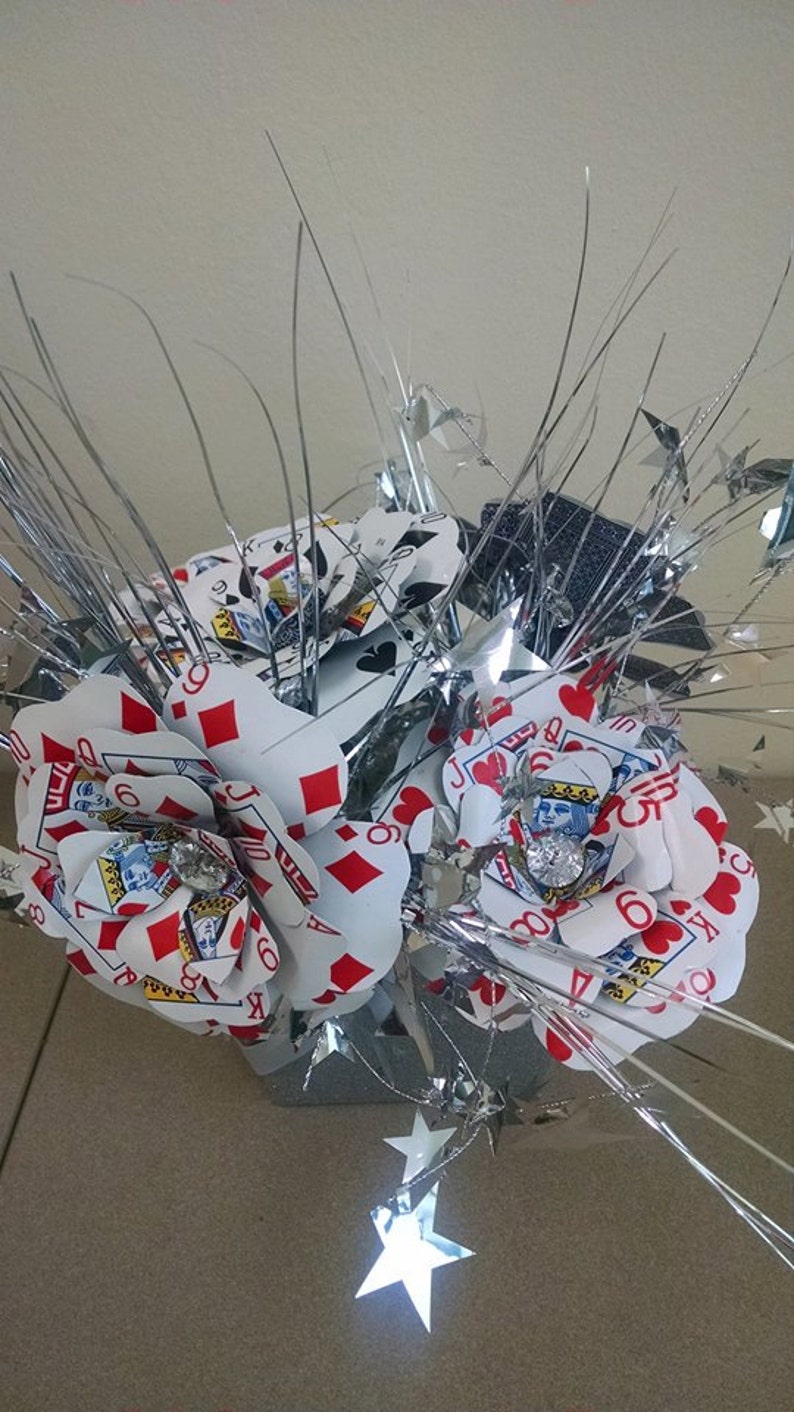 Playing Card Flower Bouquets Etsy