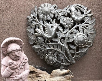 Hearts of hearts, Artistic metal sculpture, Novelty Gift, Wall Decor, Handmade in Haiti 11"