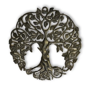 Celtic Trinity Knot Inspired Tree of Life Wall Art, 23 Inches, Metal Hanging, Family, Indoor Outdoor, Handmade in Haiti Recycled Barrels image 3